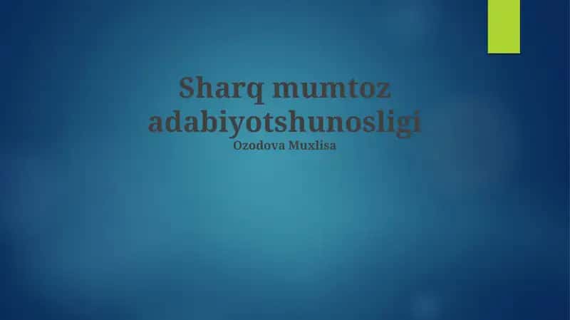 Sharq klassik adabiy tanqidi