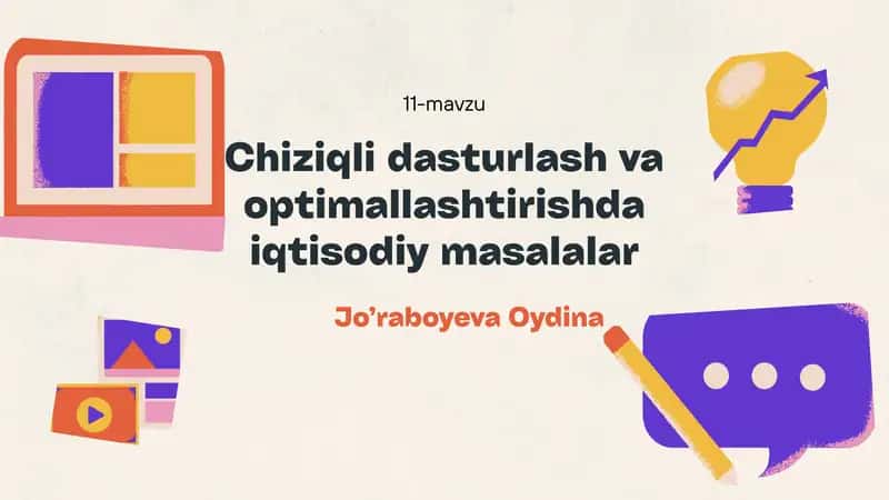 Chiziqli dasturlash va optimallashtirishda iqtisodiy masalalar