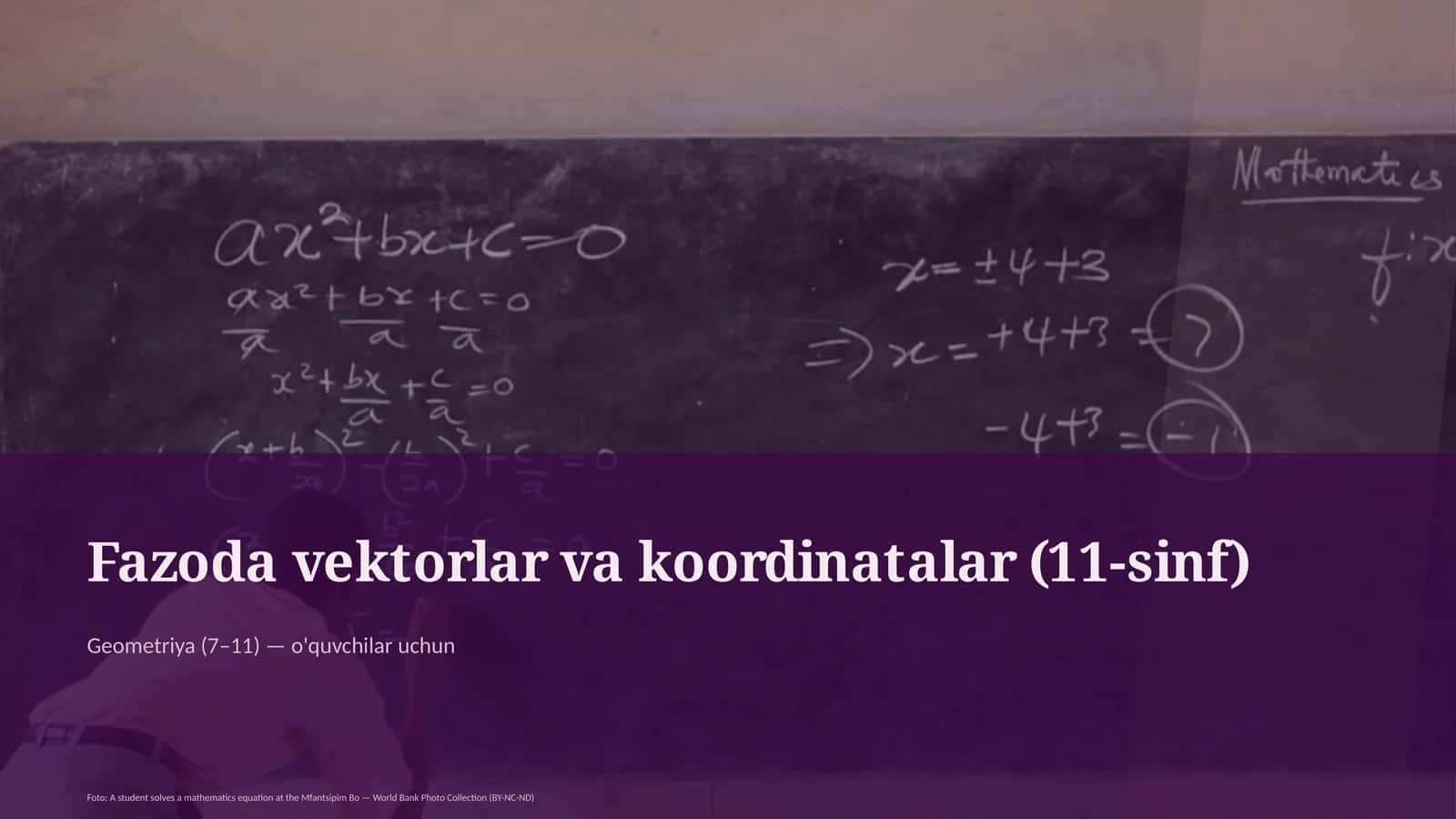 Fazoda vektorlar va koordinatalar (11-sinf)