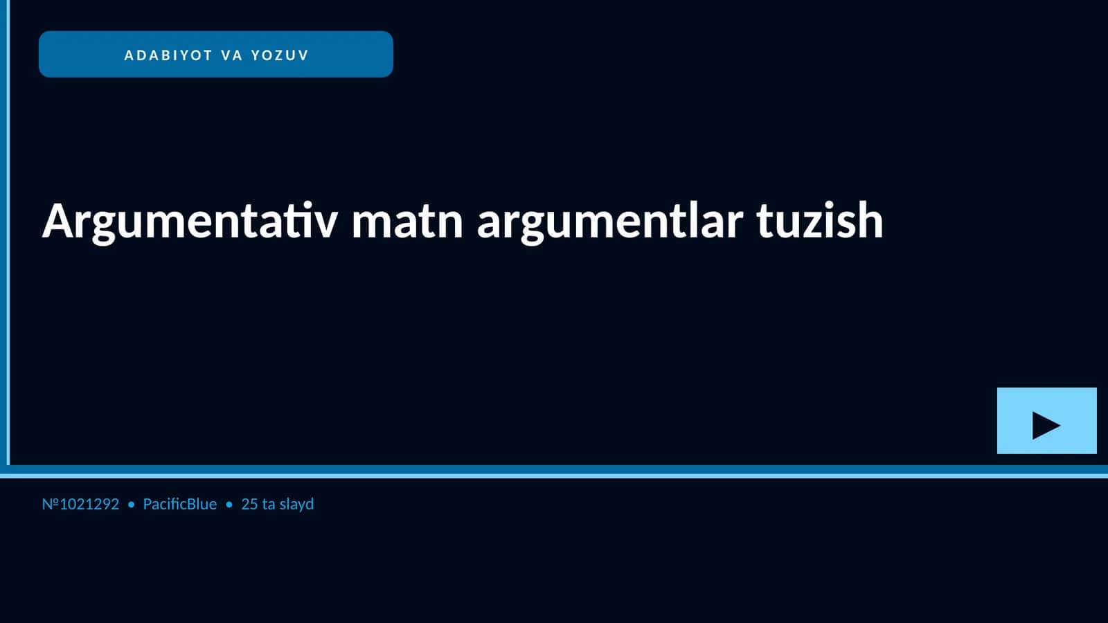 Argumentativ matn argumentlar tuzish