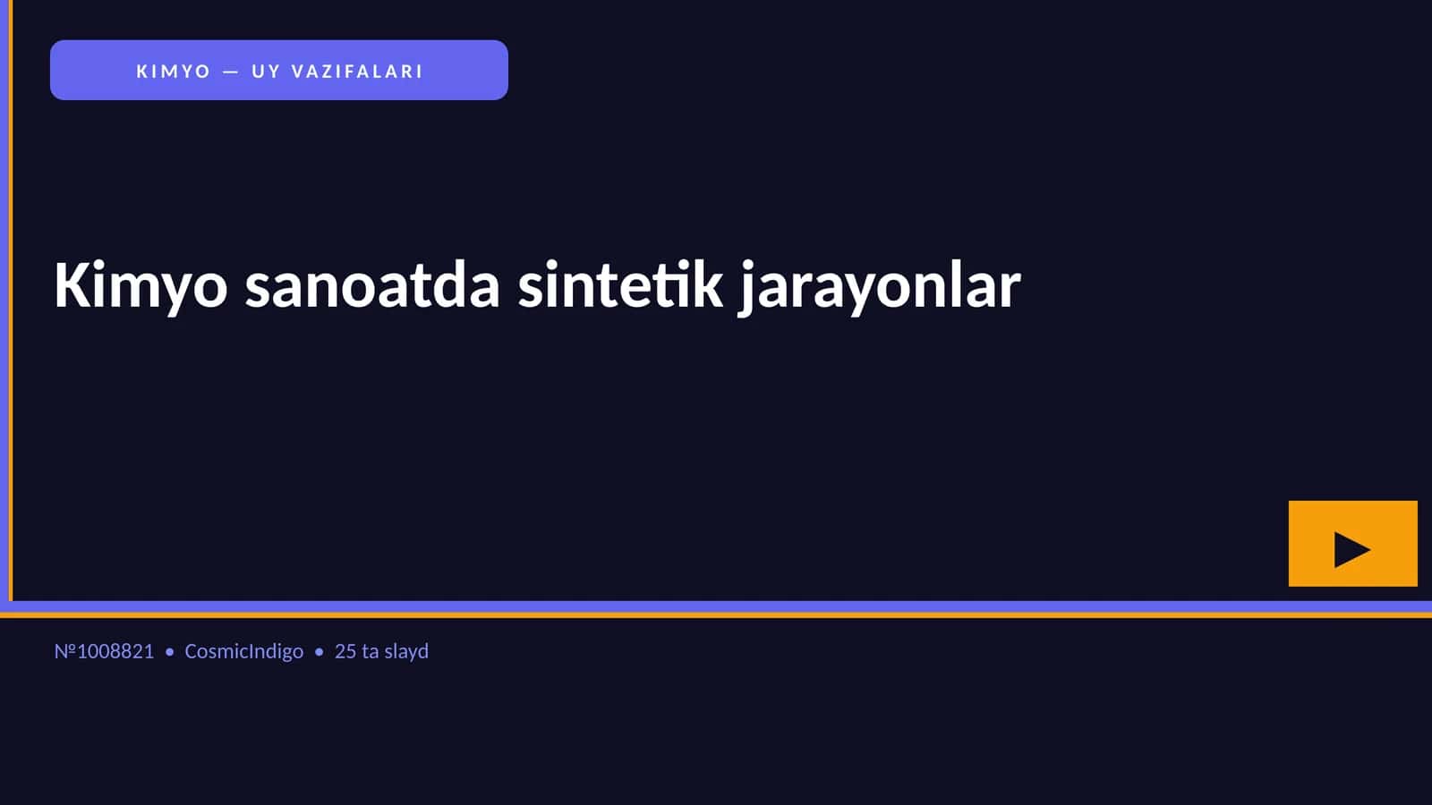 KIMYO SANOATDA SINTETIK JARAYONLAR