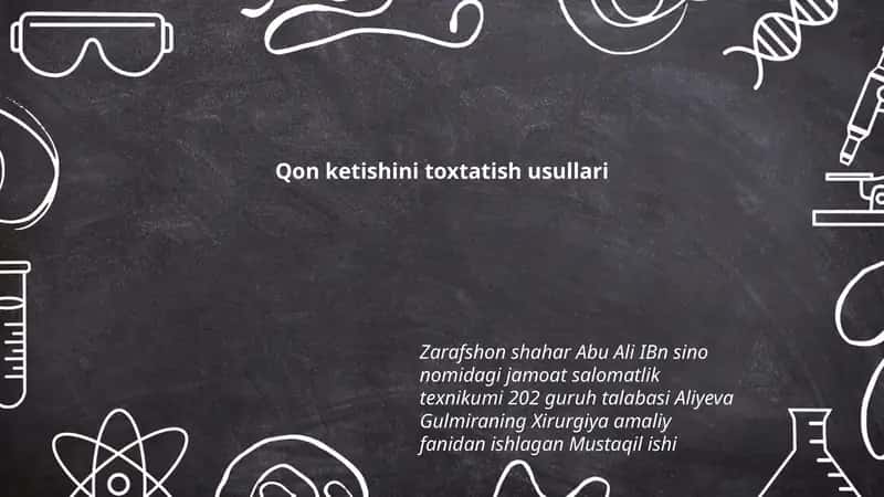 Qon ketishini toxtatish usullari