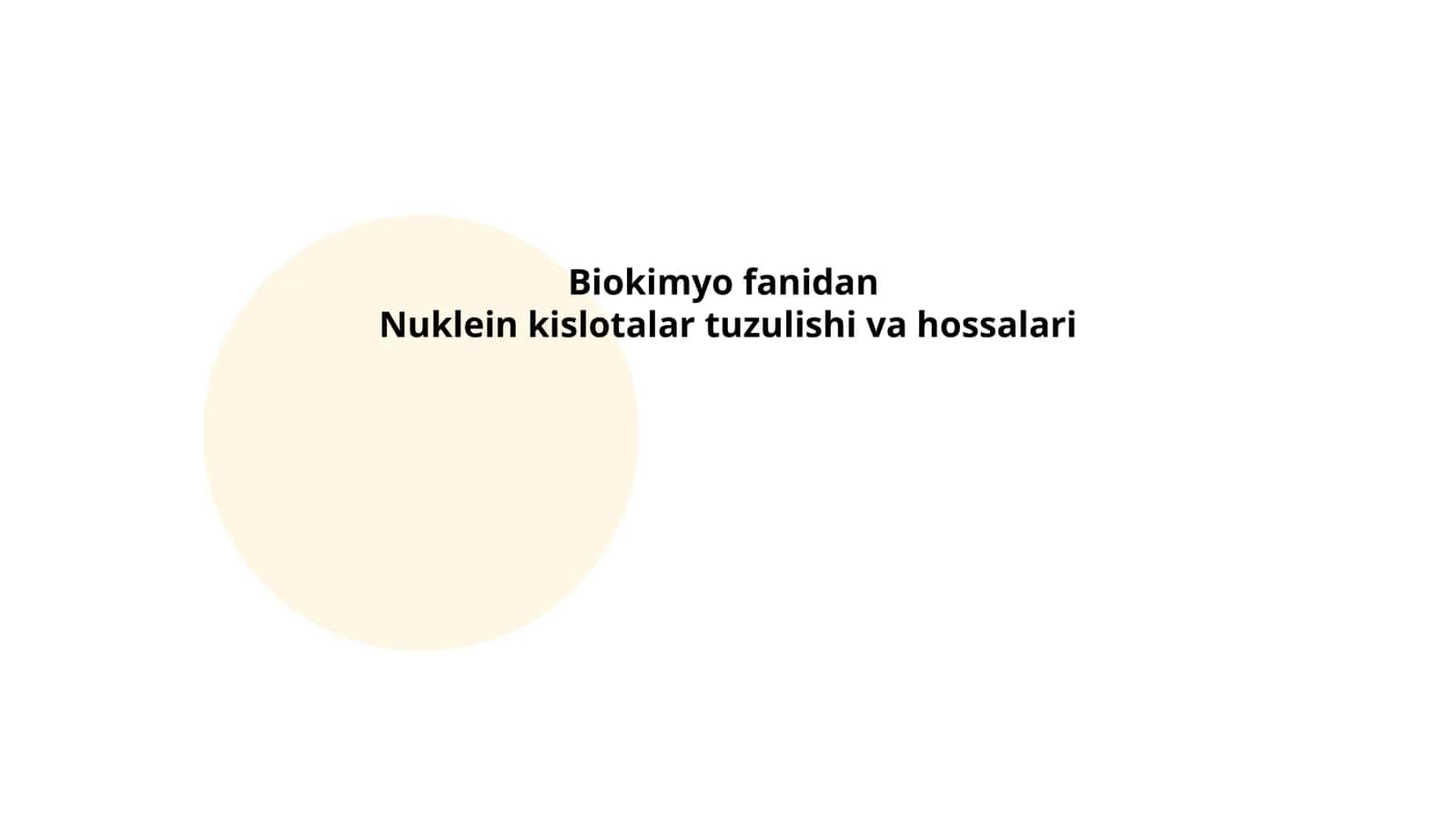 Nuklein kislotalar tuzulishi va hossalari