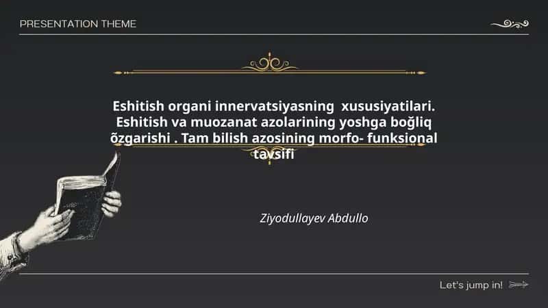 Eshitish organi innervatsiyasning xususiyatilari