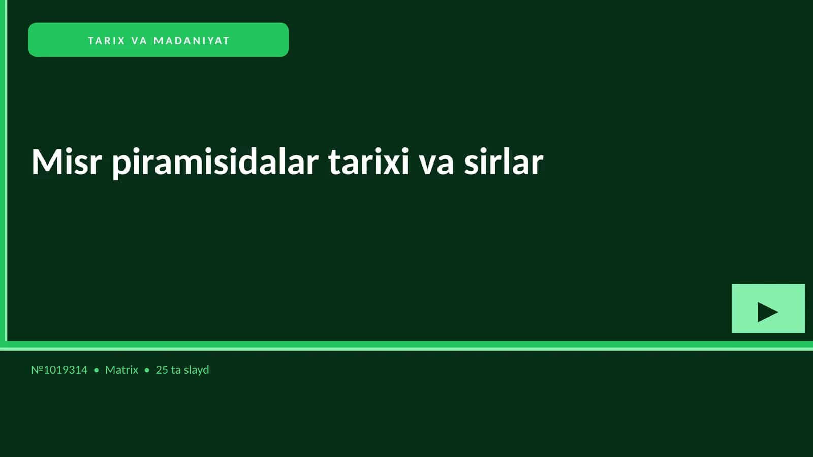 Misr piramisidalar tarixi va sirlar