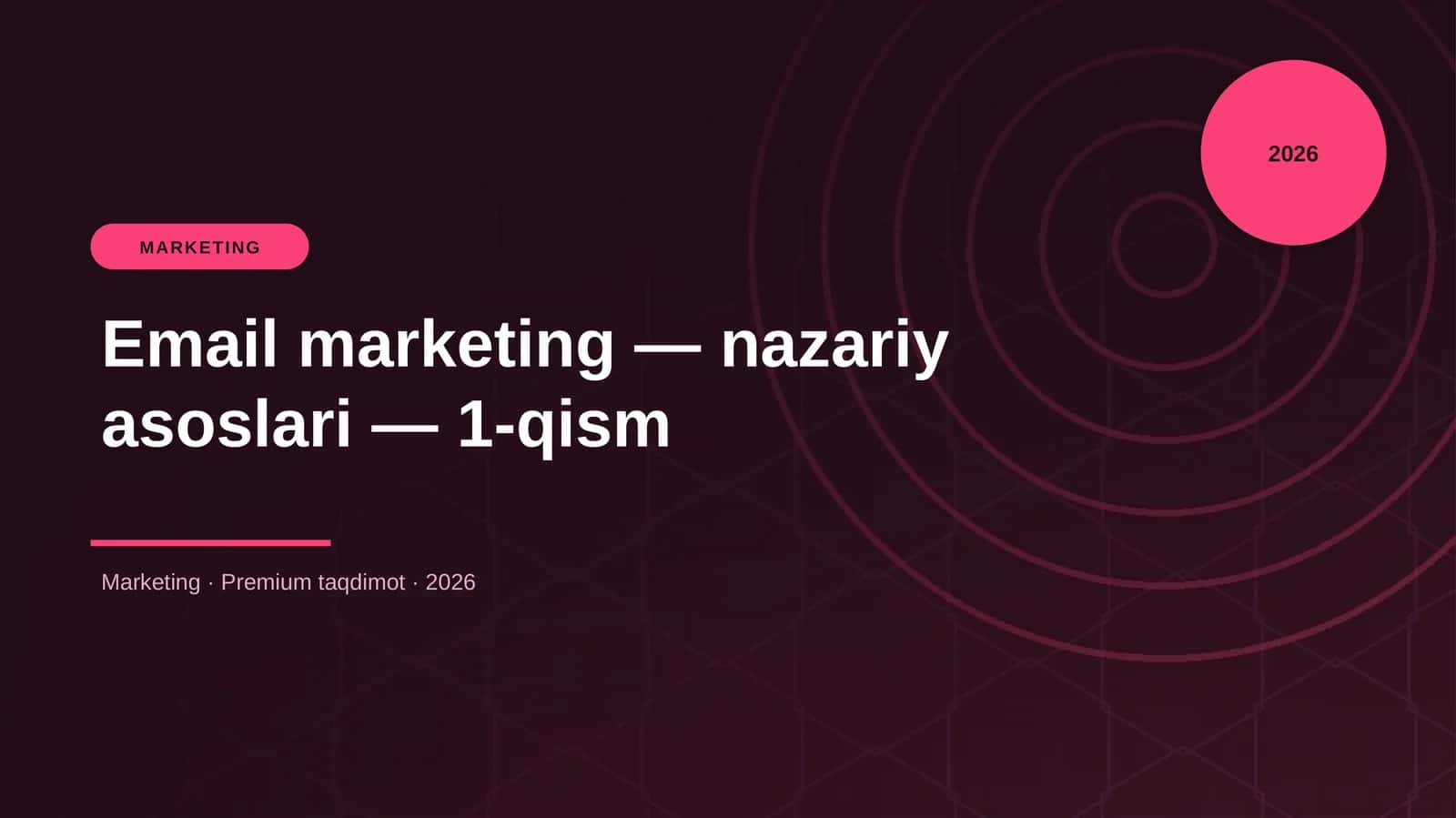 Email marketing — nazariy asoslari — 1-qism