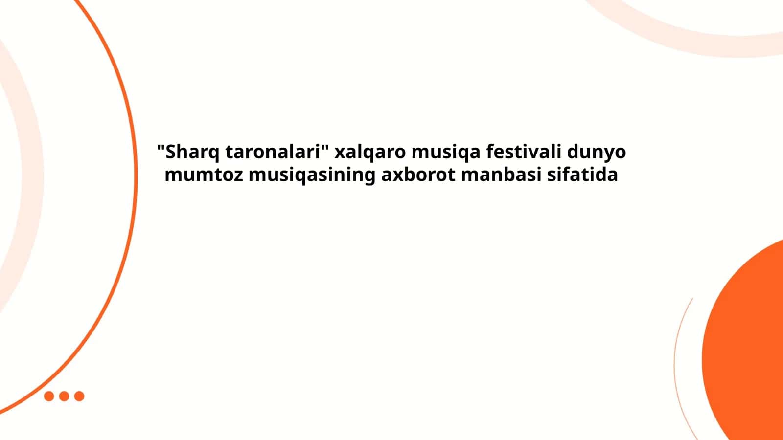 Sharq taronalari festivali