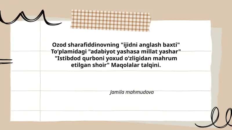 Istibdod qurboni yoxud oʻzligidan mahrum etilgan shoir