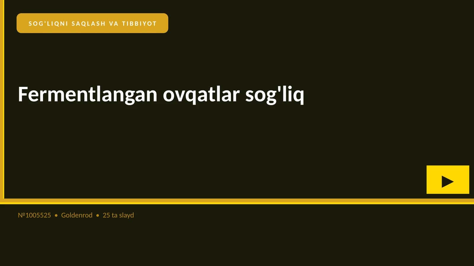 SOG'LIQNI SAQLASH VA TIBBIYOT