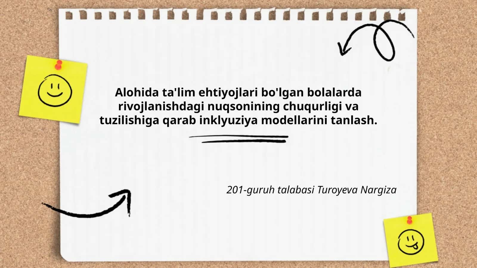 Alohida ta'lim ehtiyojlari bo'lgan bolalarda rivojlanishdagi nuqsonining chuqurligi va tuzilishiga qarab inklyuziya modellarini tanlash
