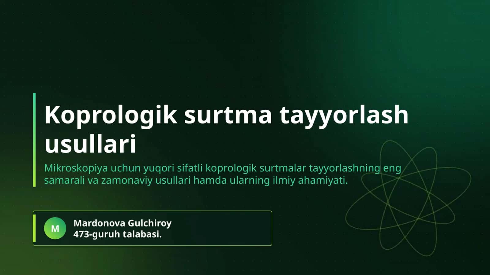 Koprologik surtma tayyorlash usullari