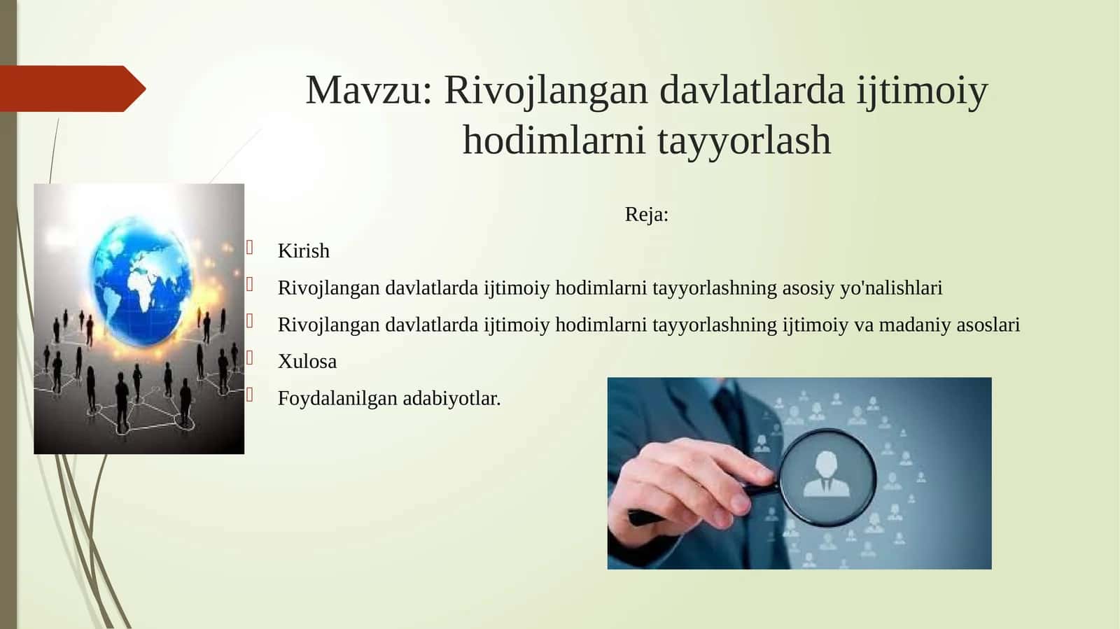 Rivojlangan davlatlarda ijtimoiy hodimlarni tayyorlash