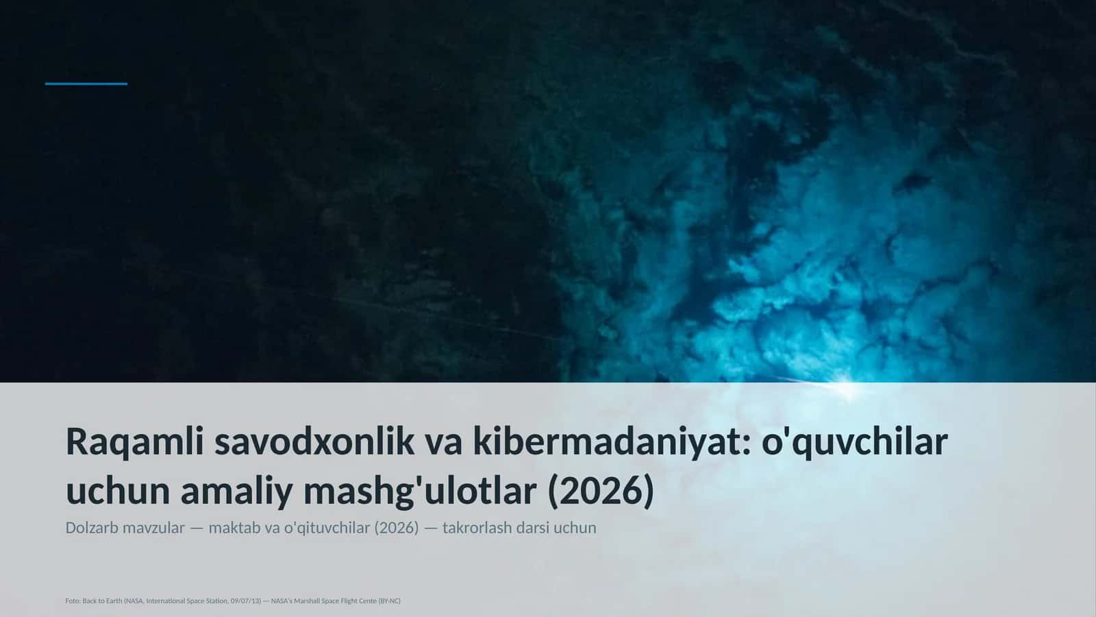 Raqamli savodxonlik va kibermadaniyat: o'quvchilar uchun amaliy mashg'ulotlar