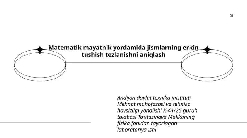 Matematik mayatnik yordamida jismlarning erkin tushish tezlanishni aniqlash