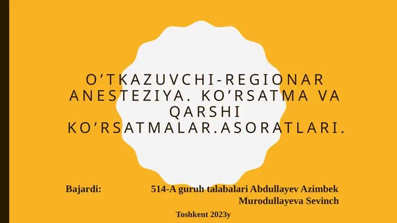 O’tkazuvchi-regionaranesteziya