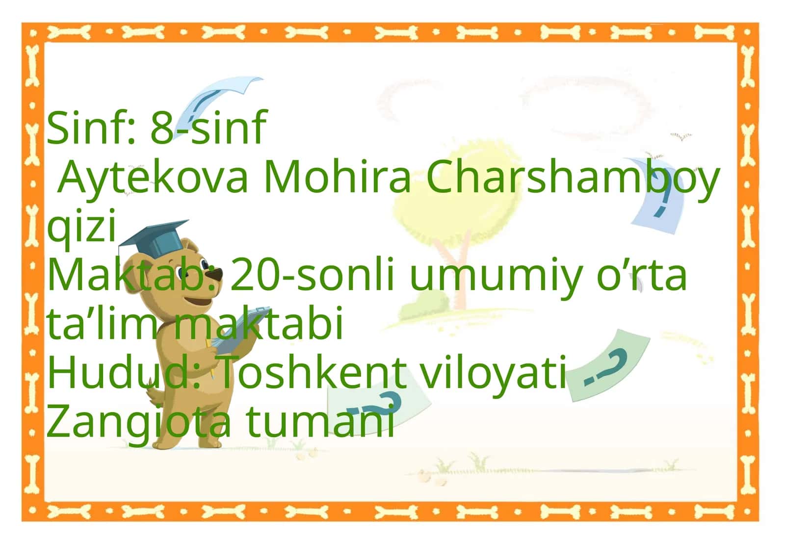 Suyaklarning tuzilishi va o'sishi
