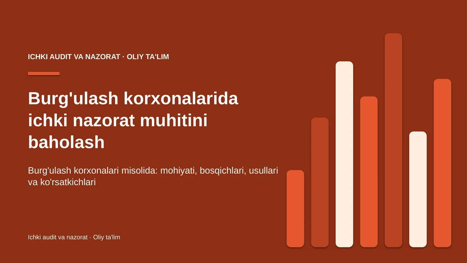 Burg'ulash korxonalarida ichki nazorat muhitini baholash
