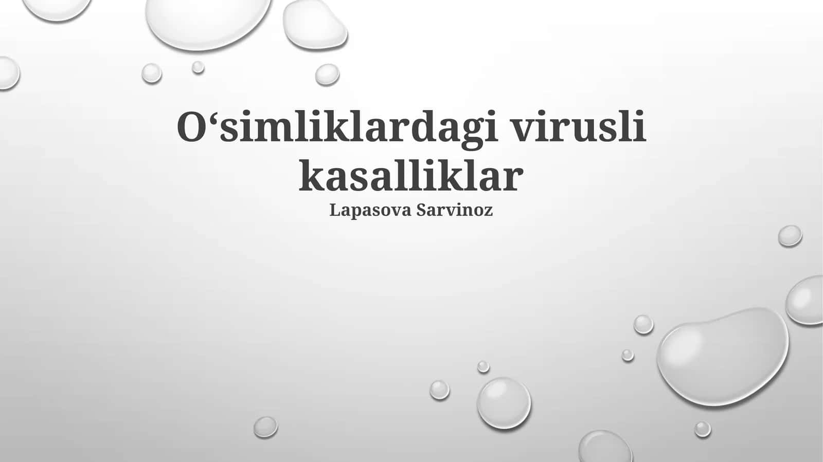 Oʻsimliklardagi virusli kasalliklar