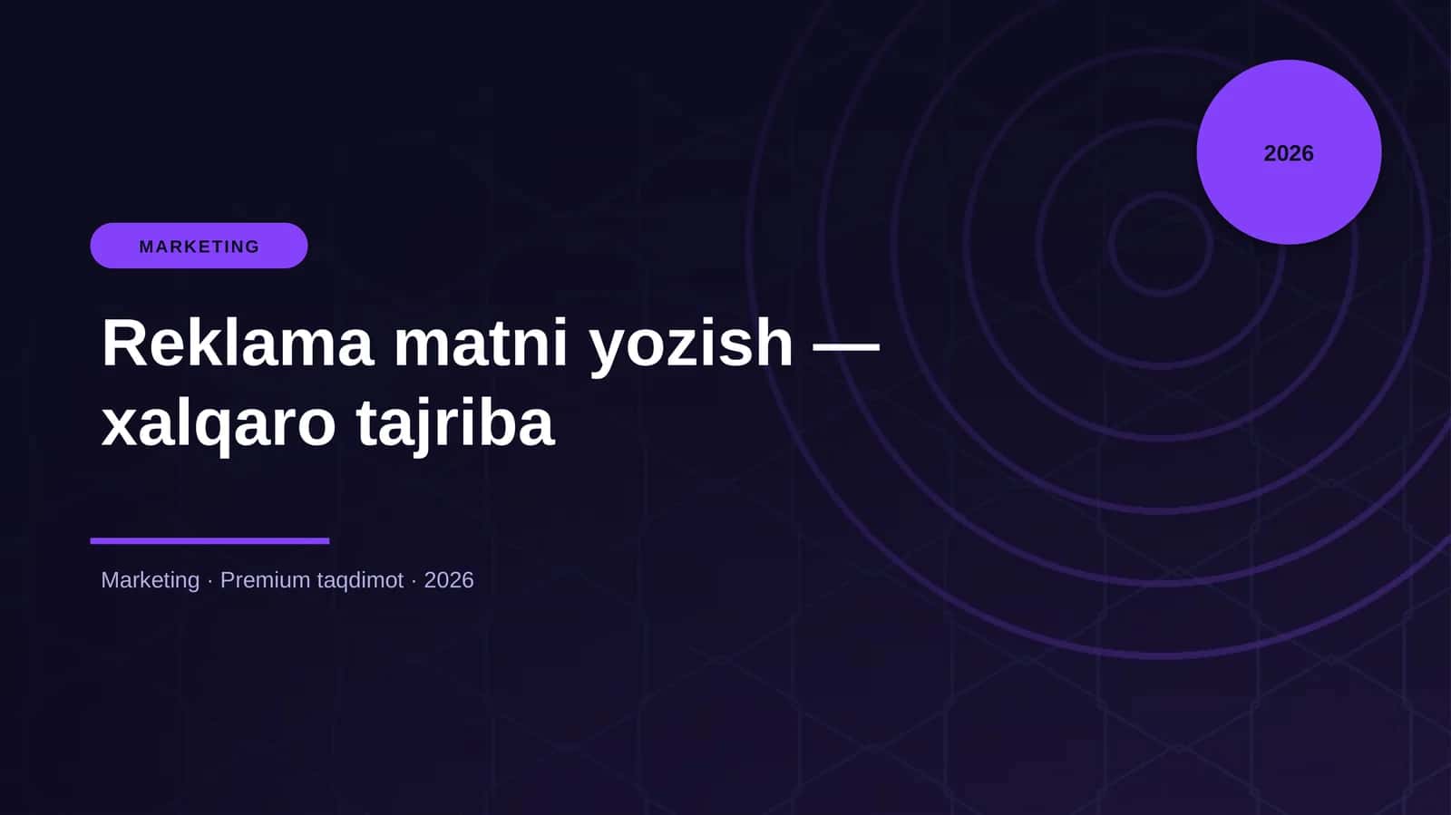 Reklama matni yozish — xalqaro tajriba