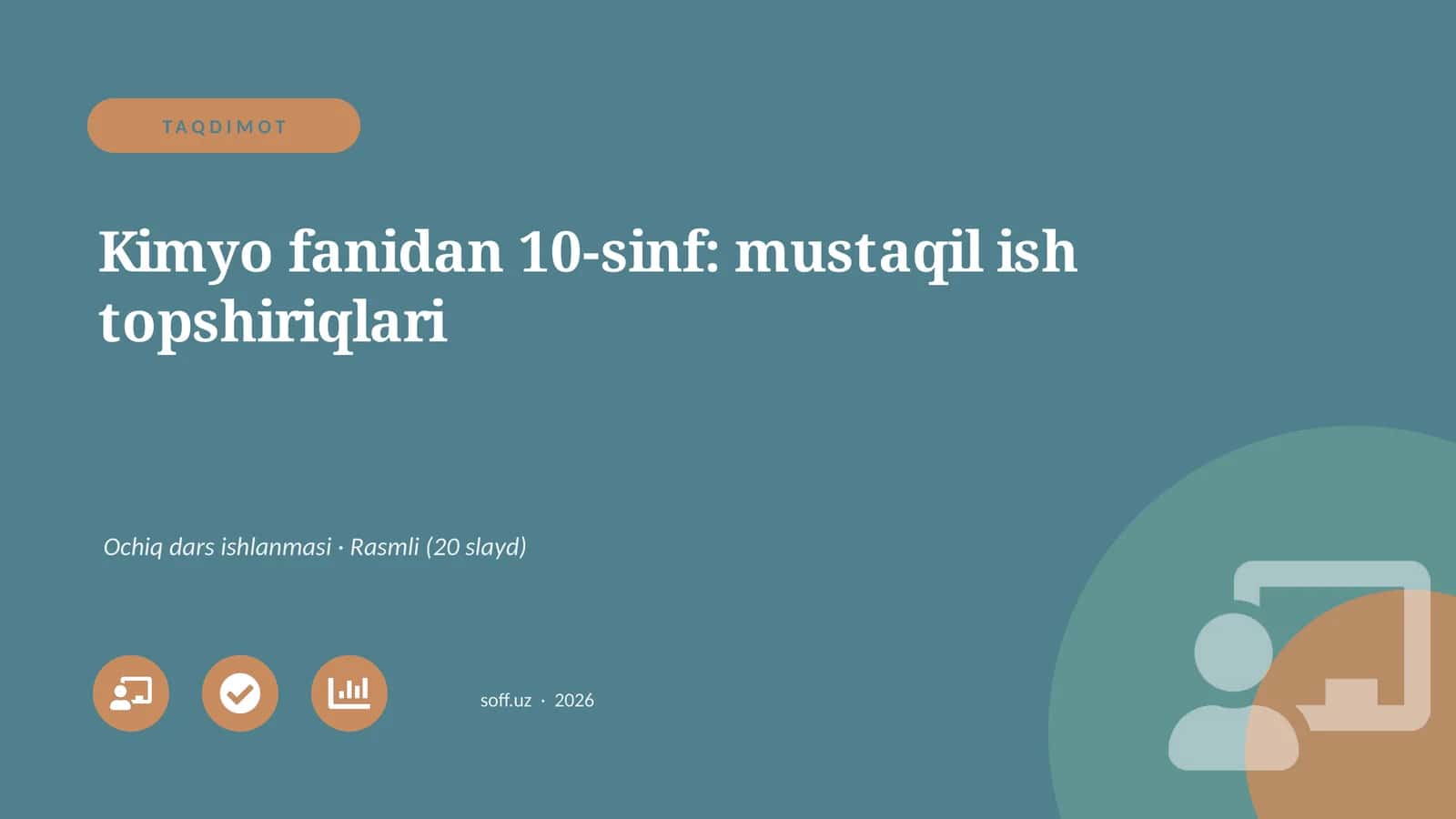 Kimyo fanidan 10-sinf: mustaqil ish topshiriqlari