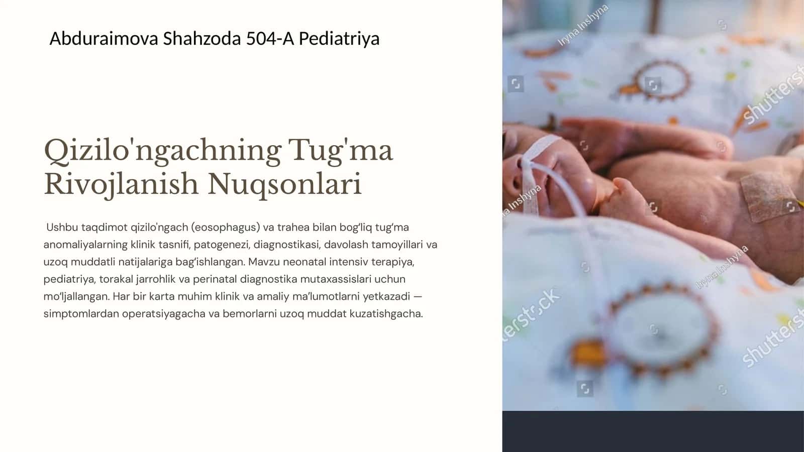 qizil o‘ngach tug‘ma rivojlanish nuqsoni