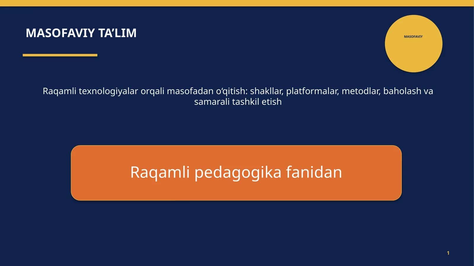 masofaviy talim