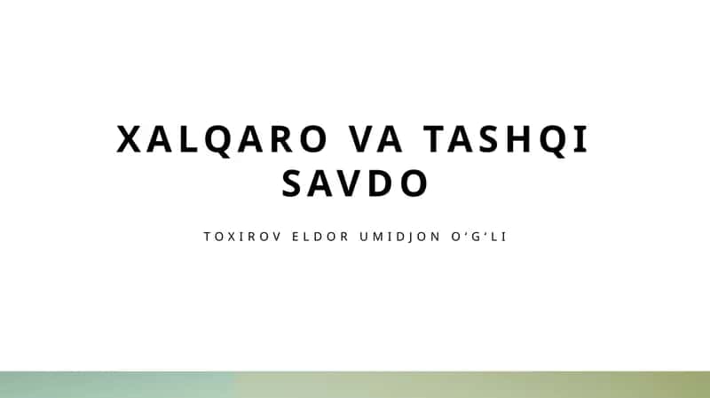 Xalqaro savdo