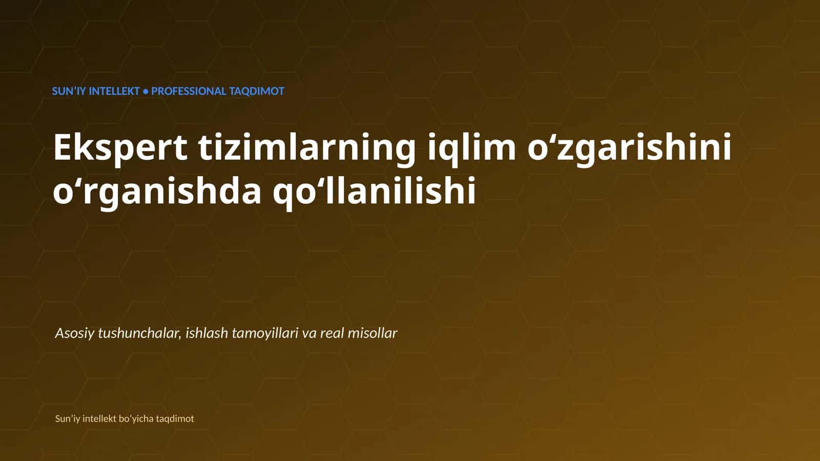 SUNʼIY INTELLEKT • PROFESSIONAL TAQDIMOT