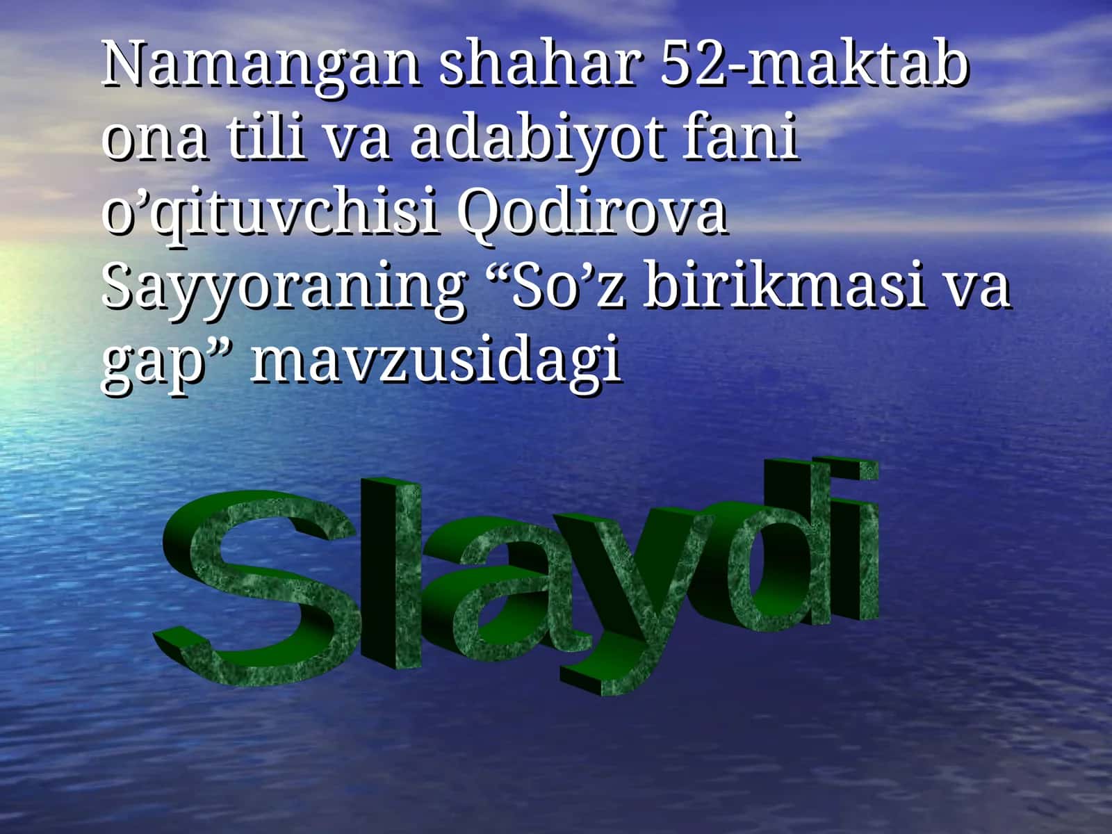 So’z birikmasi va gap