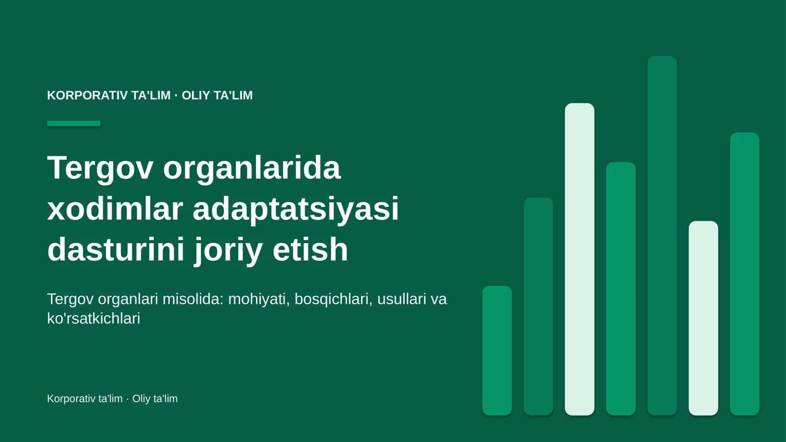 [Tergov organlarida xodimlar adaptatsiyasi dasturini joriy etish]