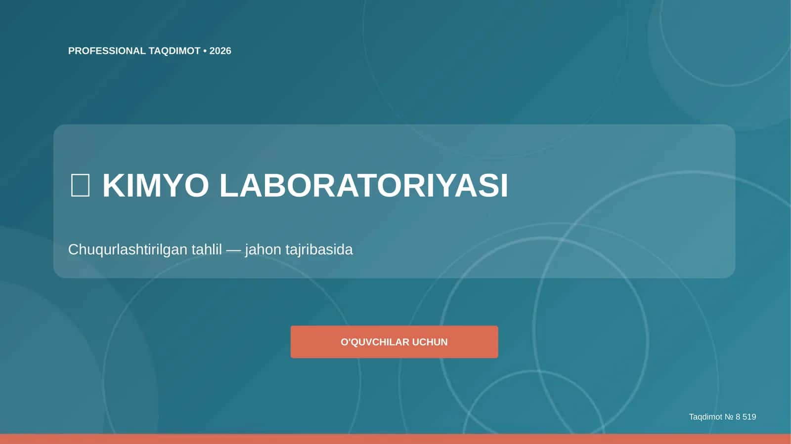 Kimyo laboratoriyasi: chuqurlashtirilgan tahlil (jahon tajribasida) [o'quvchilar uchun]
