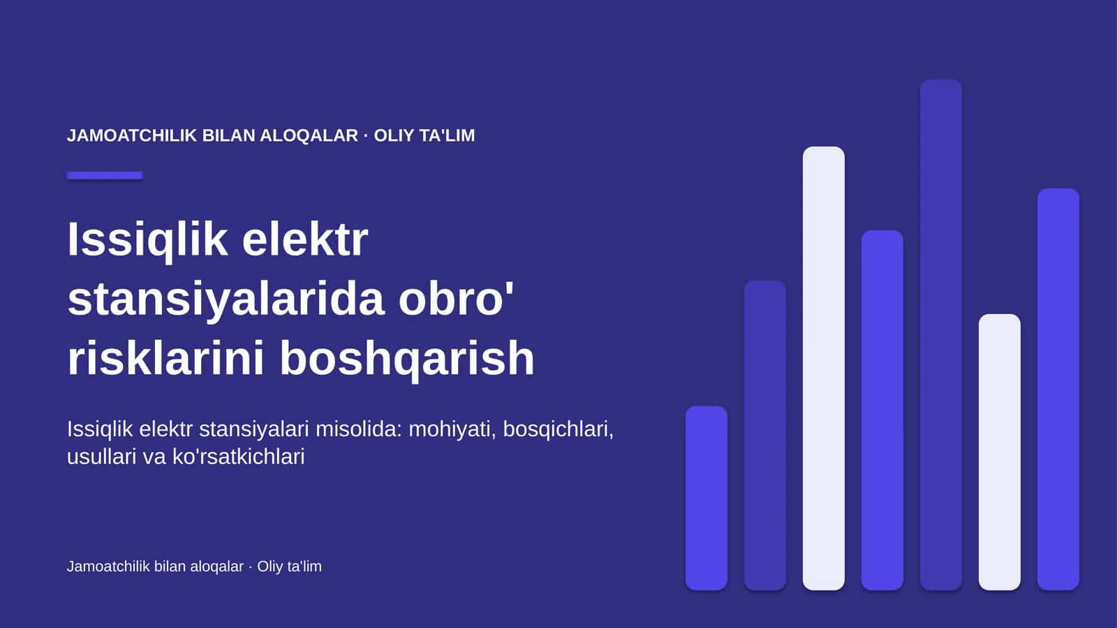 Issiqlik elektr stansiyalarida obro' risklarini boshqarish