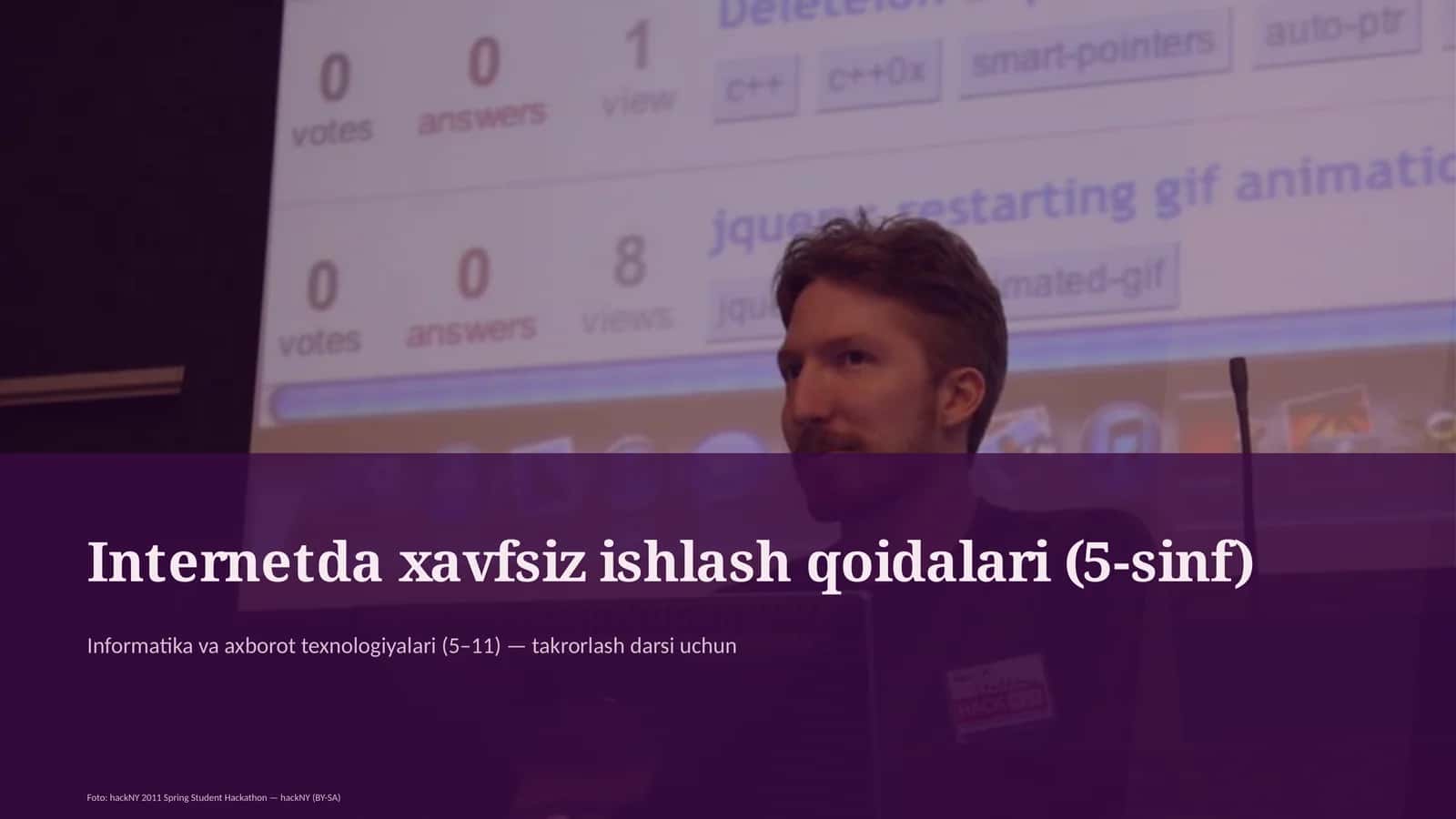 Internetda xavfsiz ishlash qoidalari (5-sinf)