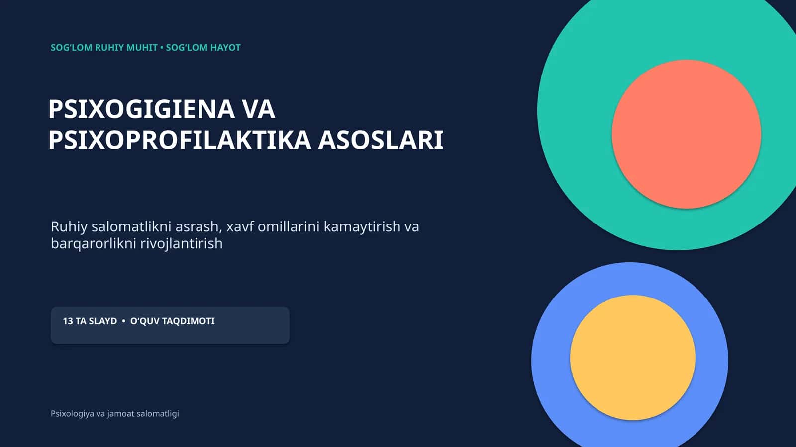 PSIXOGIGIENA VA PSIXOPROFILAKTIKA ASOSLARI