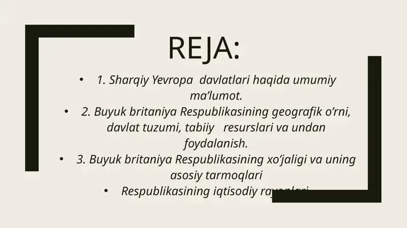 Sharqiy Yevropa davlatlari haqida umumiy ma’lumot