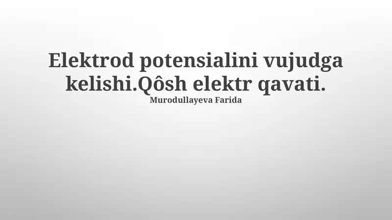 Standart Elektrod Potensiallari