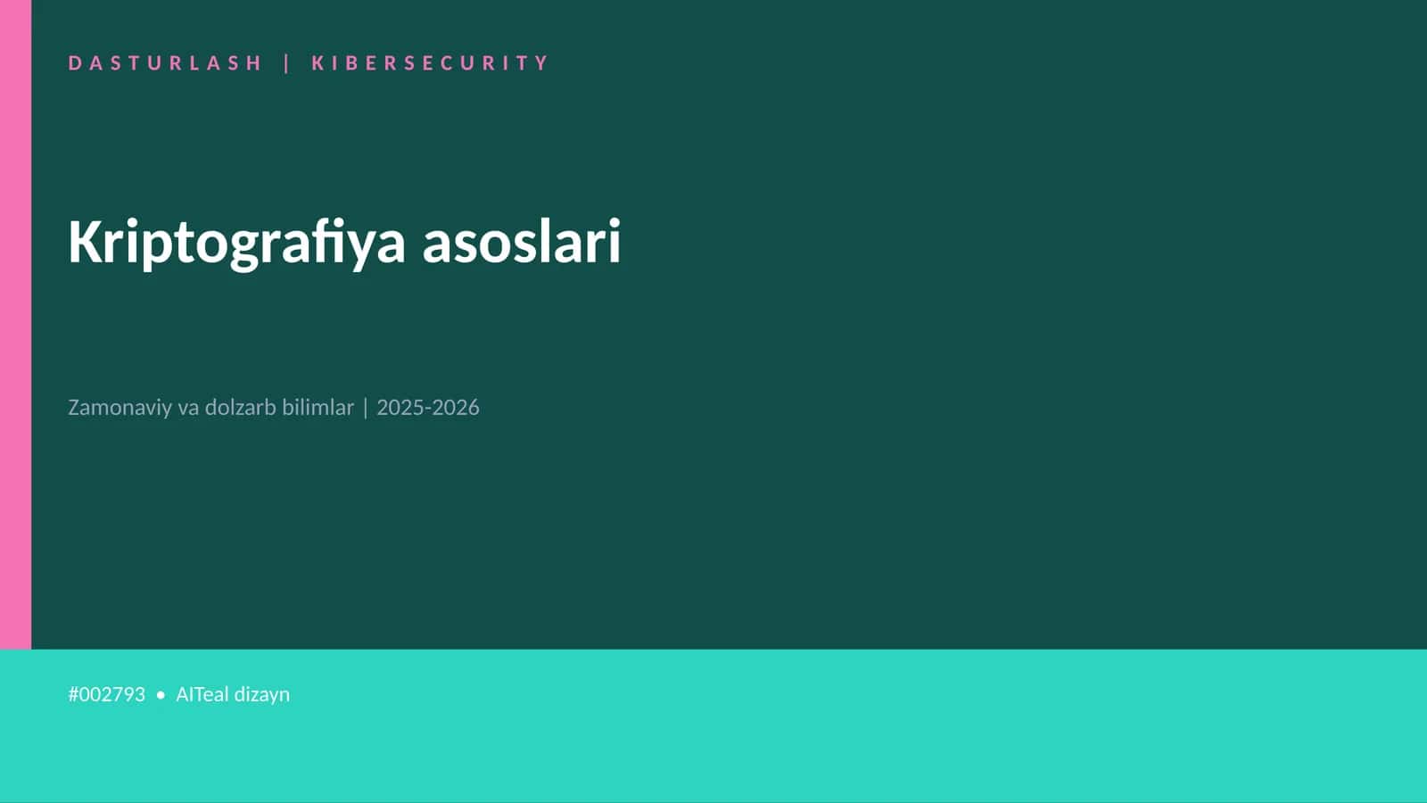 Kriptografiya asoslari