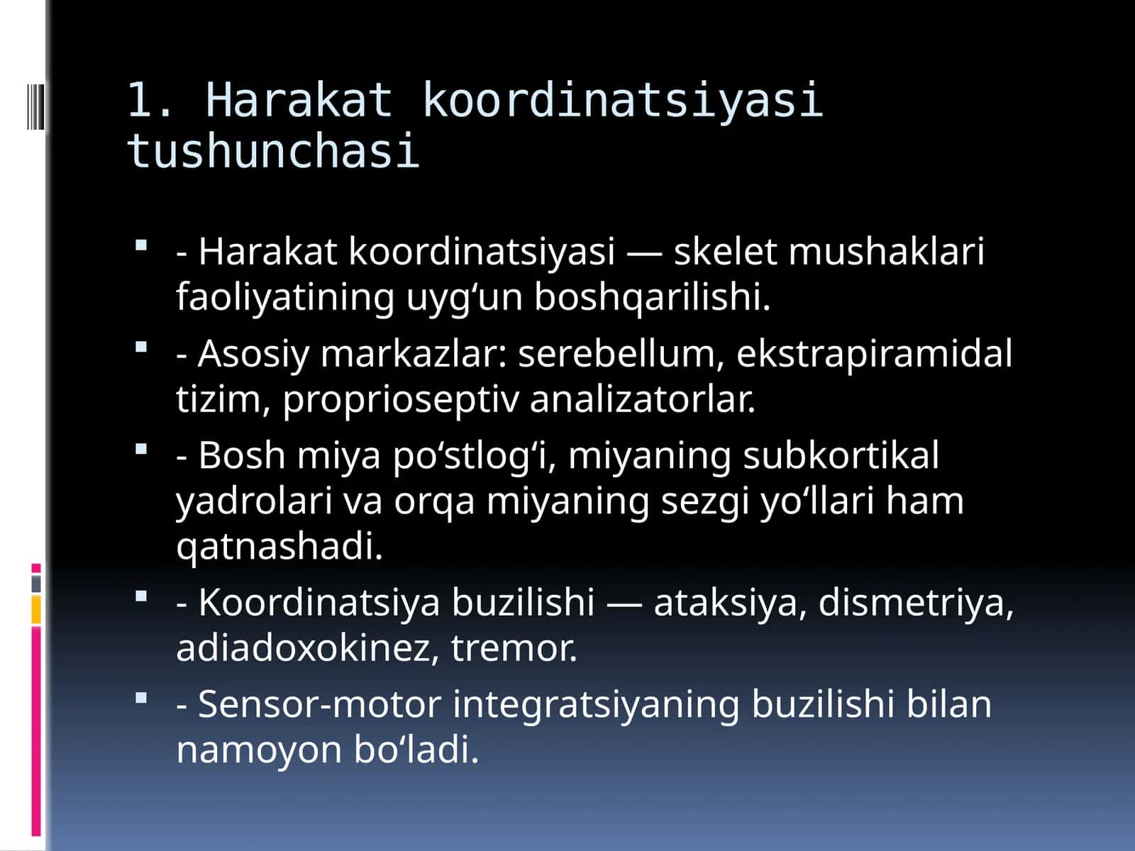 Harakat koordinatsiyasi tushunchasi
