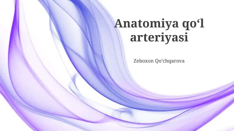 Anatomiya qoʻl arteriyasi