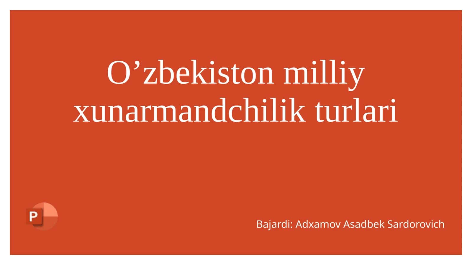 O’zbekiston milliy xunarmandchilik turari
