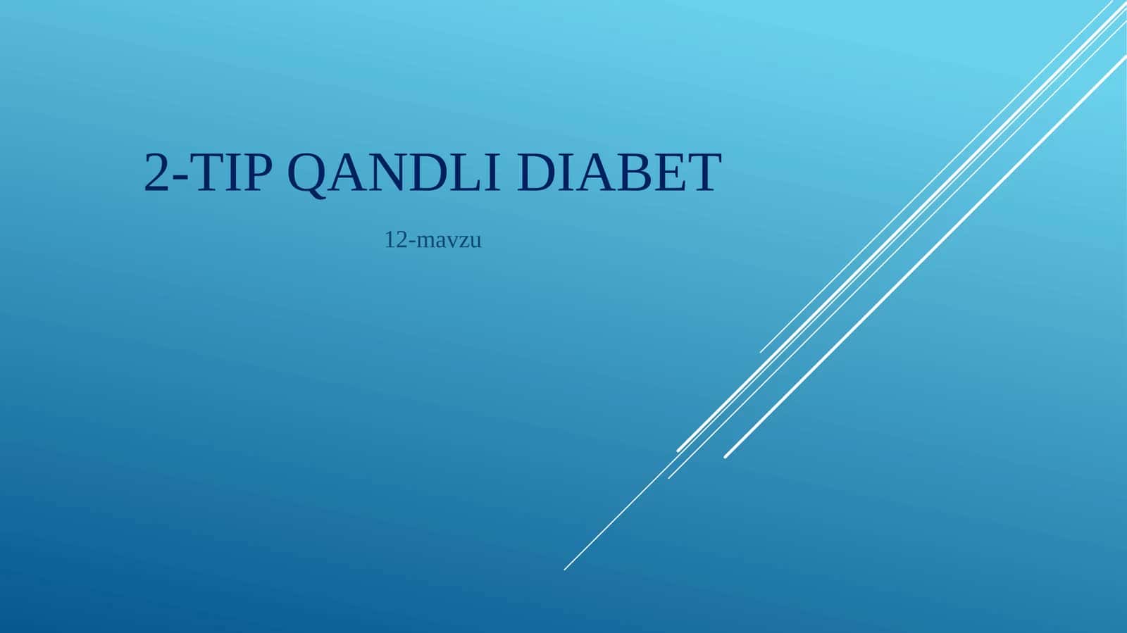 2-tip qandli diabet