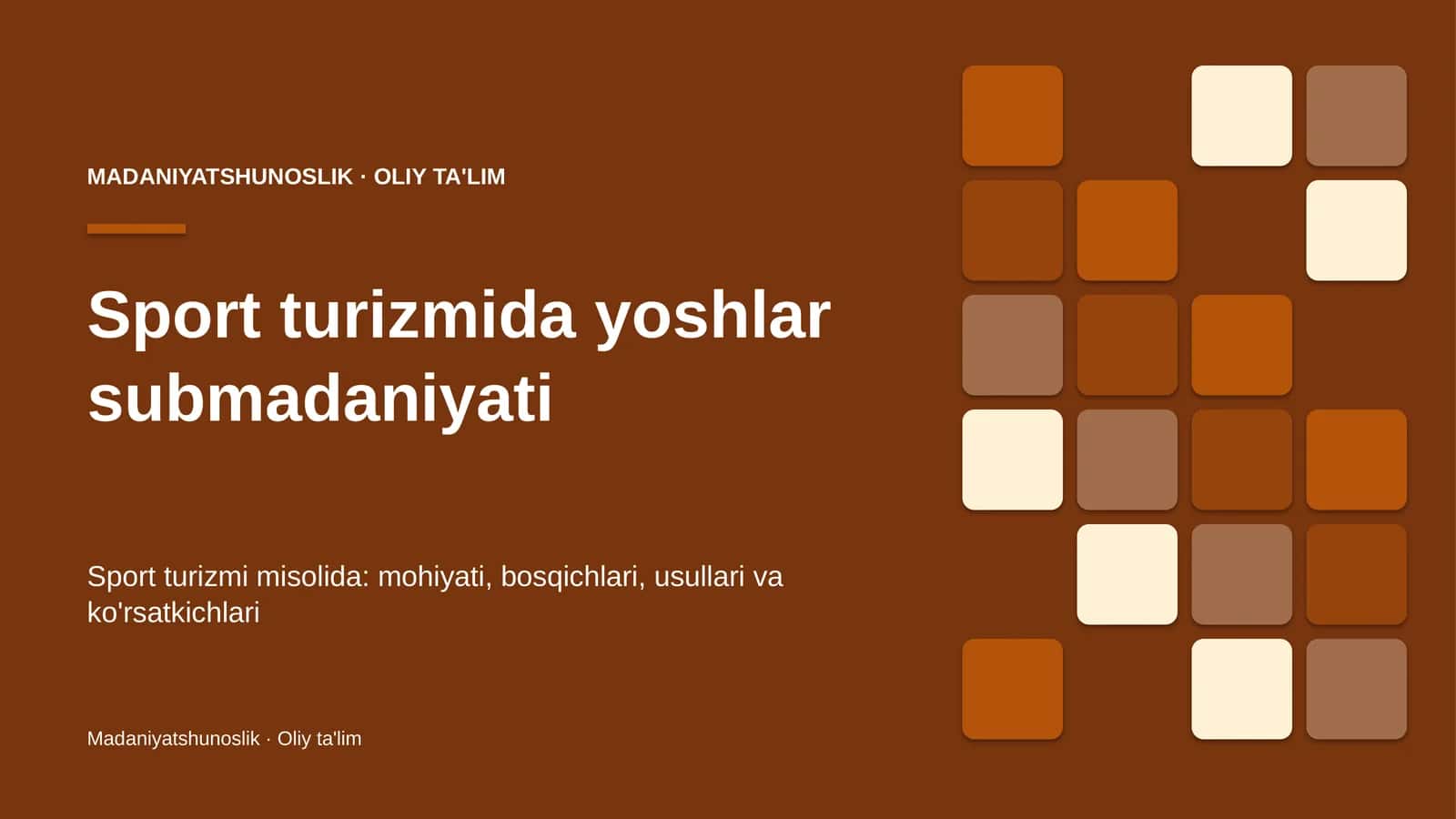 Sport turizmida yoshlar submadaniyati