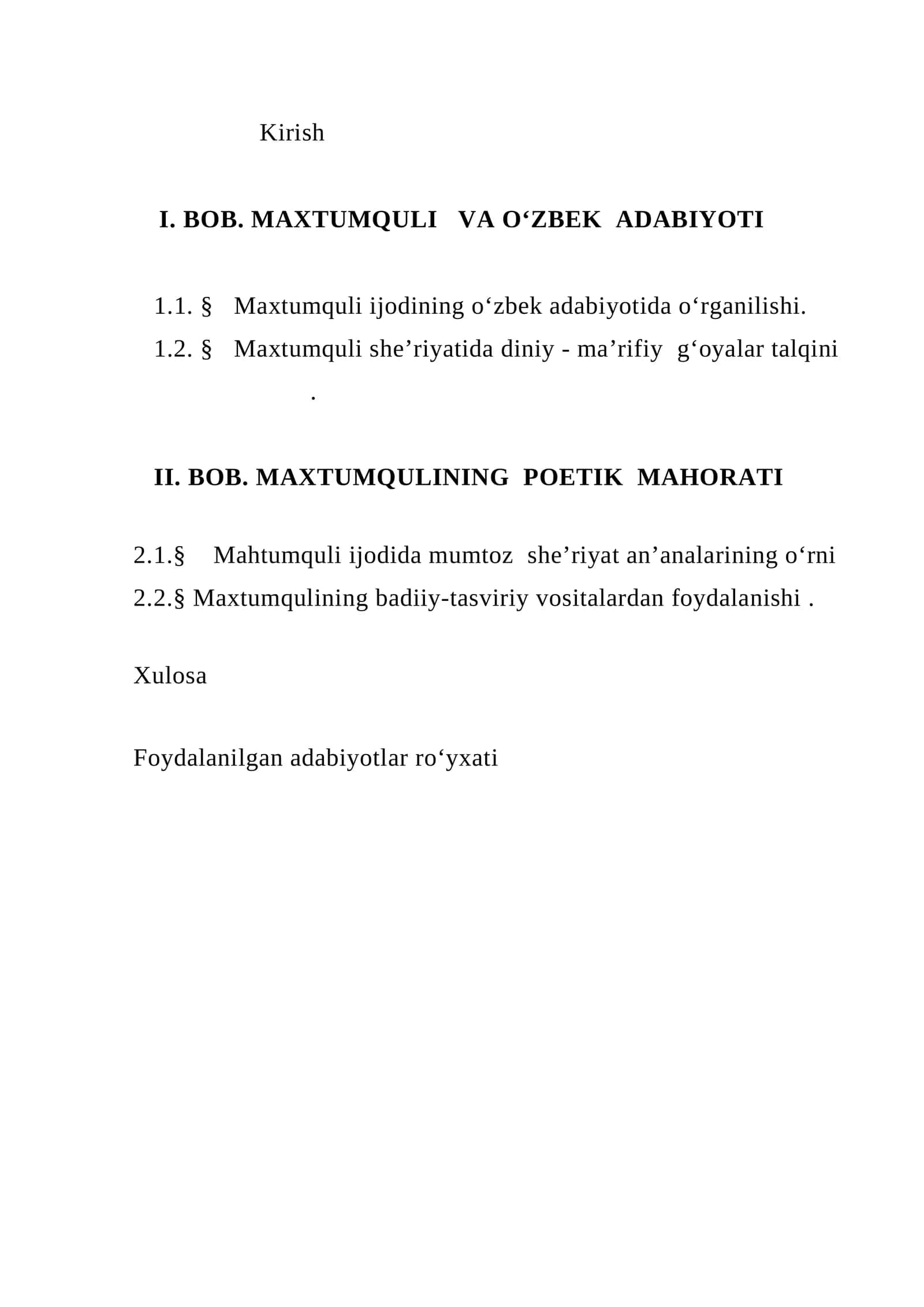 Maxtumquli ijodining o‘zbek adabiyotida o‘rganilishi
