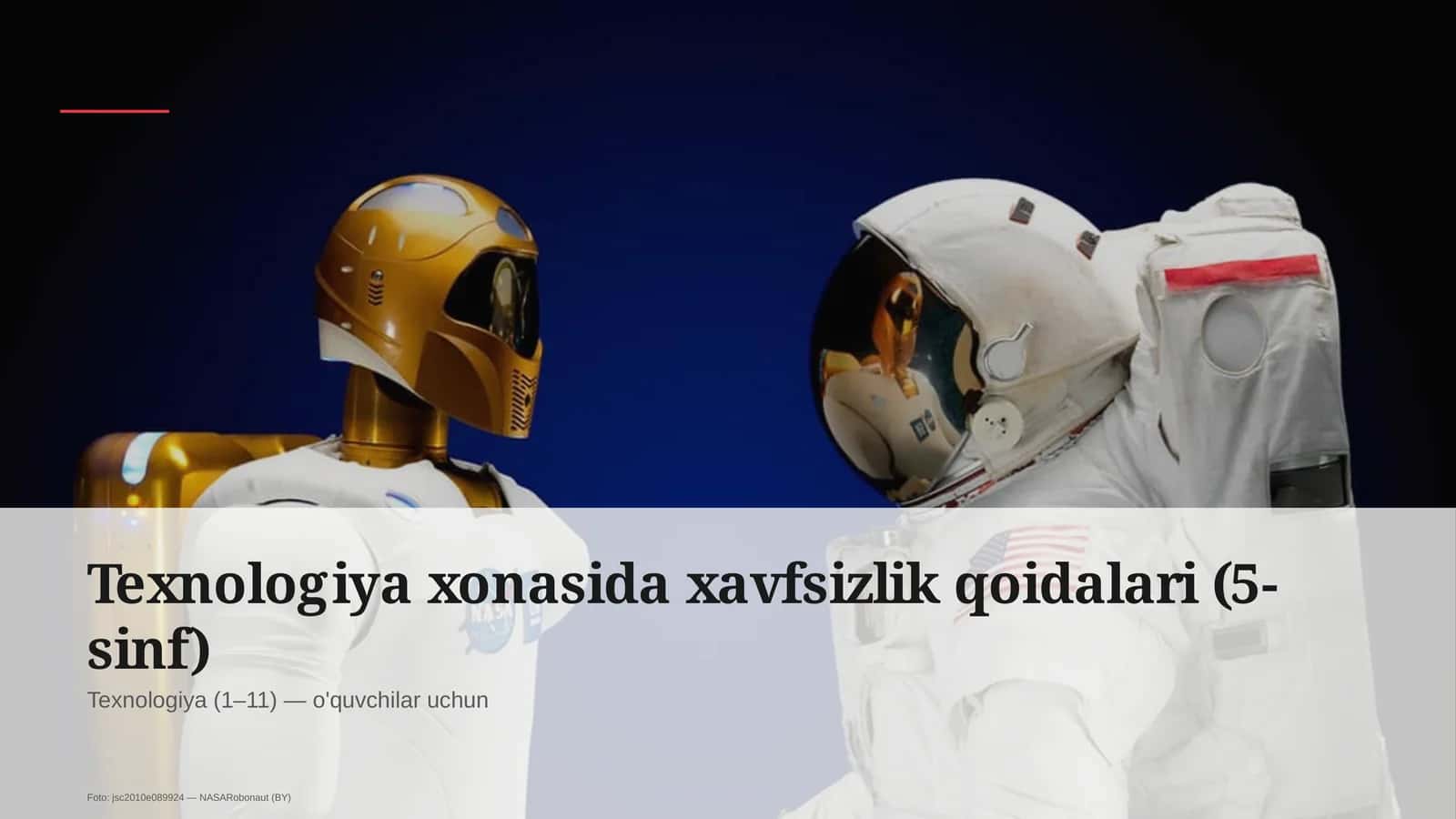 Texnologiya xonasida xavfsizlik qoidalari (5-sinf)