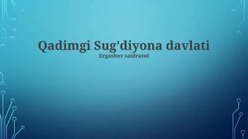 Qadimgi Sug'diyona davlati
