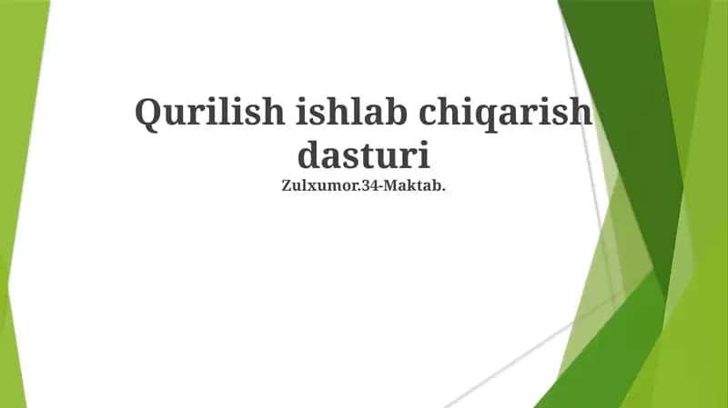 Qurilish ishlab chiqarish dasturi