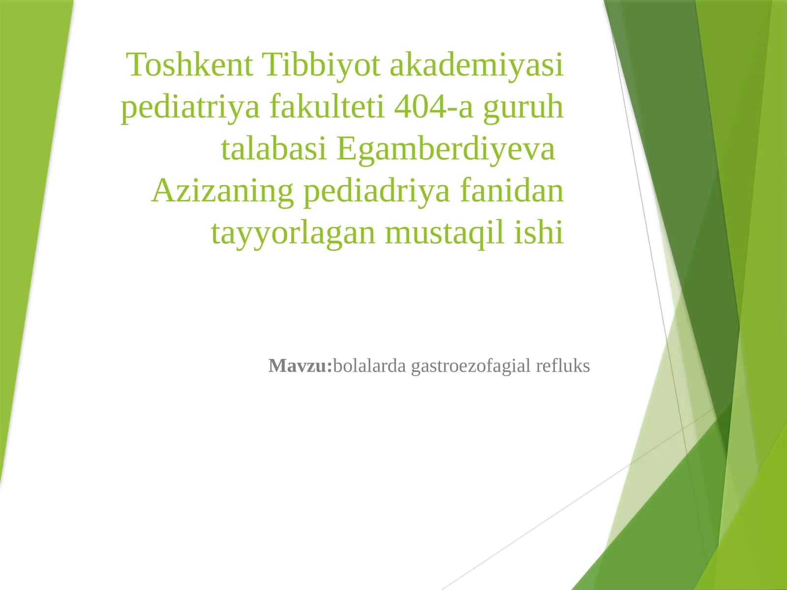 Bolalardagi gastroezofagial refluks