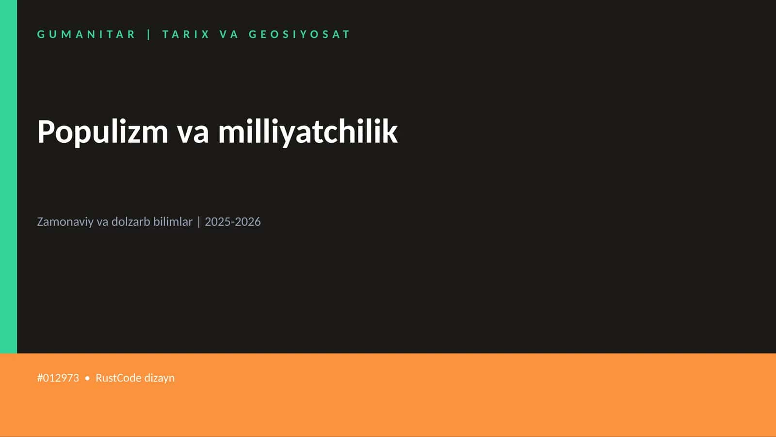 Populizm va milliyatchilik