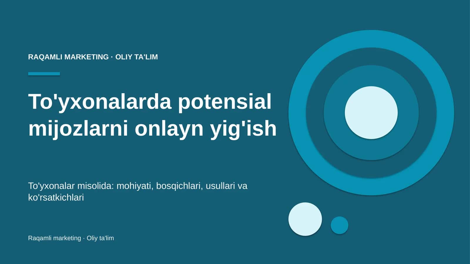 To'yxonalarda potensial mijozlarni onlayn yig'ish