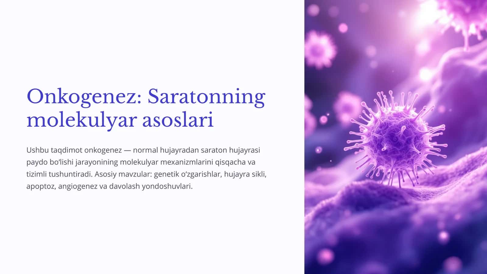 Onkogenez: Saratonning molekulyar asoslari